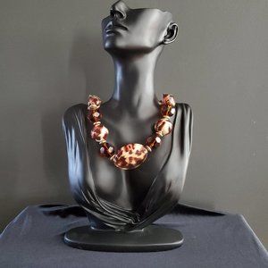 Show stopper vintage glass cheetah pattern necklace